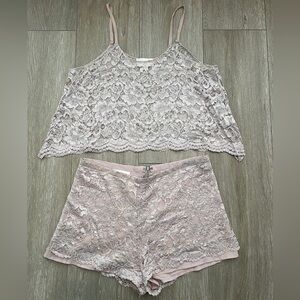 ALEXIS BLUSH VINTAGE LACE SET